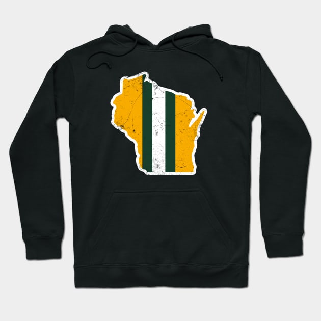 Wisconsin Helmet, Retro - Green Hoodie by KFig21